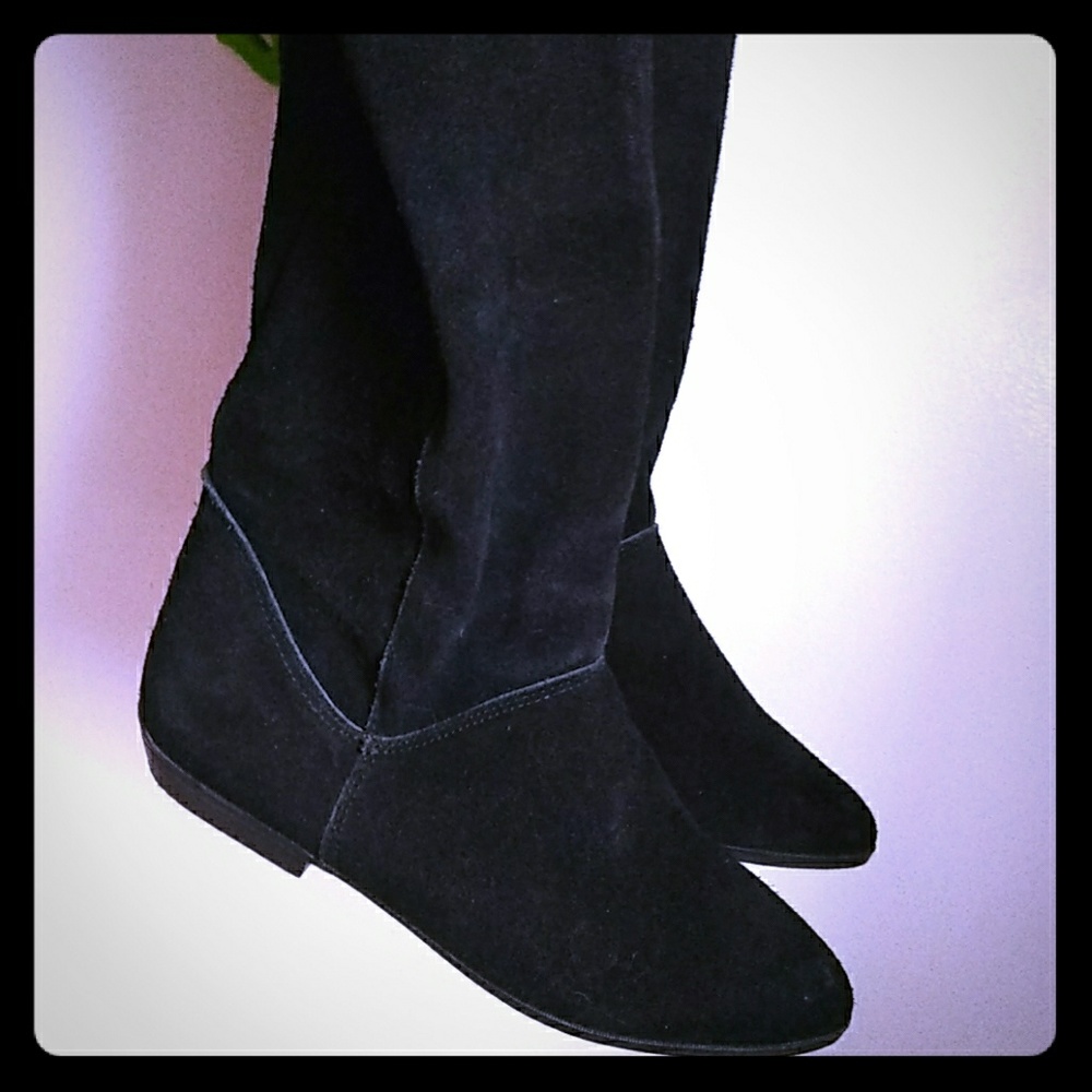 Suede knee high boots